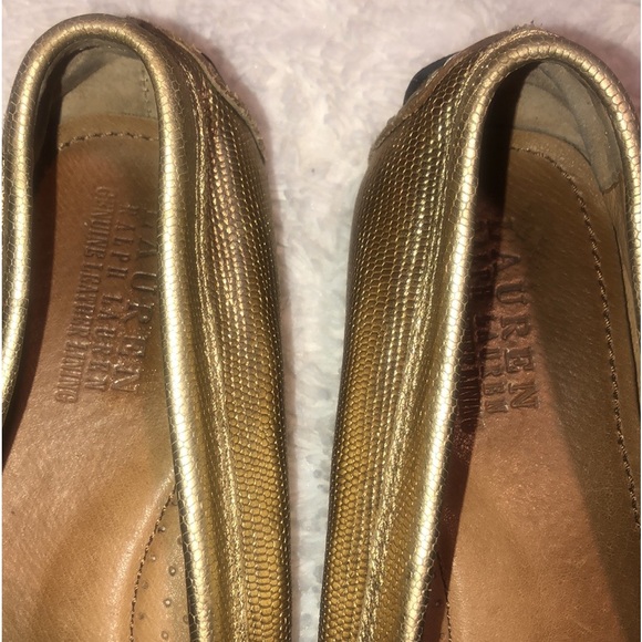 RALPH LAUREN (CARLEY) LEATHER LIZARD PRINT FLAT MOCCASIN DRIVERS 🤩 - Picture 6 of 12